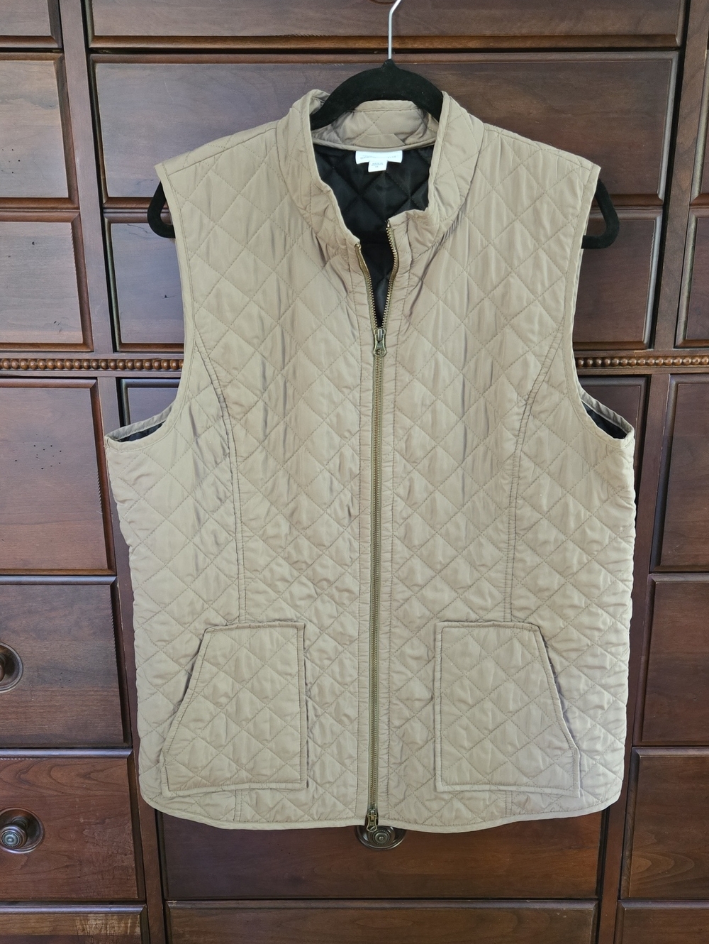 J.Jill Heritage Quilted Vest. Size XL Tan.